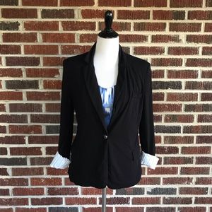 MNG Basic Black Fully Lined Blazer Size Medium